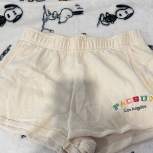 PacSun Women's Athletic Shorts in Cream with Colorful Logo